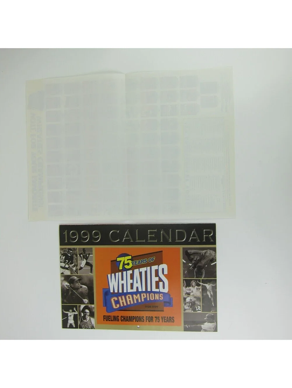 Vintage Wheaties Calendar 1999 Champions & Voting Poster 75 Years Of Champions